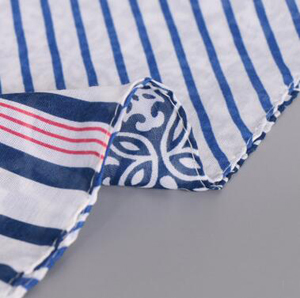 Female mercerized cotton striped scarf wholesale