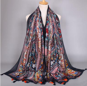 Tassel European American wind spell color scarf wholesale