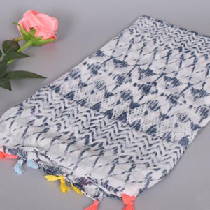 Printed female plain voile scarf