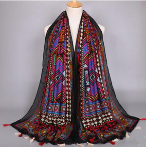 Geometric fringed shawl female scarf wholesale