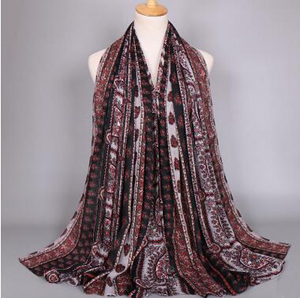 Red black stripe tassel scarf wholesale