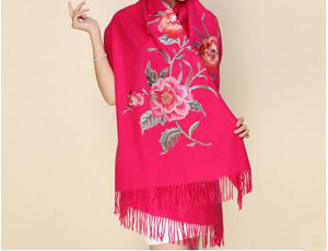 Warm pure wool embroidered shawls scarf wholesale