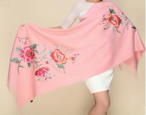 Warm pure wool embroidered shawls scarf wholesale