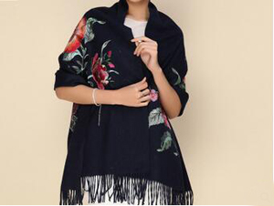 Warm pure wool embroidered shawls scarf wholesale