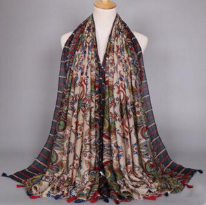 Factory direct sale tassel scarf cashew nuts scarf wholesale