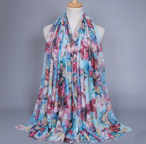 Cotton linen printed lady scarf wholesale