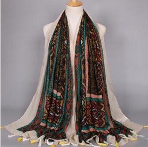 Tassel geometric diamond scarf wholesale