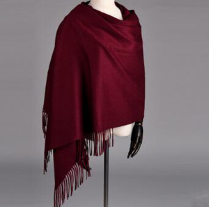 Pure color cashmere shawls tassel scarf wholesale