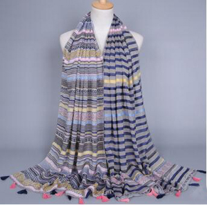 Tassel stripe female scarf wholesale