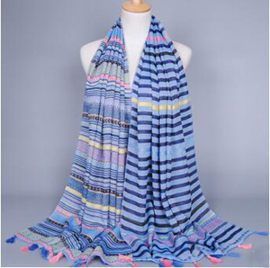 Tassel stripe female scarf wholesale