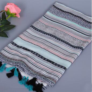 Tassel stripe female scarf wholesale