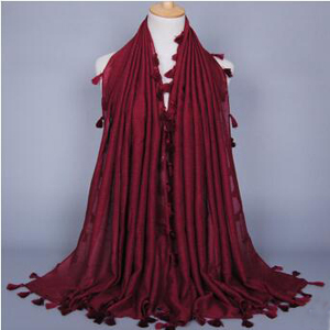 Monochromatic cotton tassel scarf wholesale