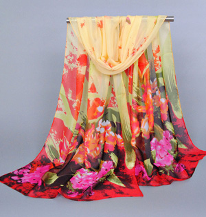 Silk chiffon scarf square