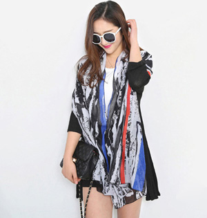 Cotton and silk shawl
