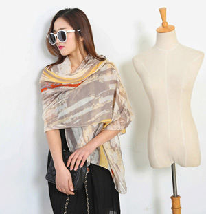 Cotton and silk shawl