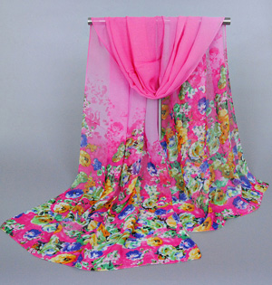 Floral print silk scarves