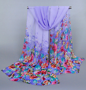 Floral print silk scarves
