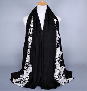 Embroidered lightweight scarves