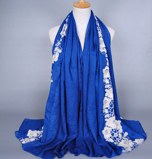 Embroidered lightweight scarves