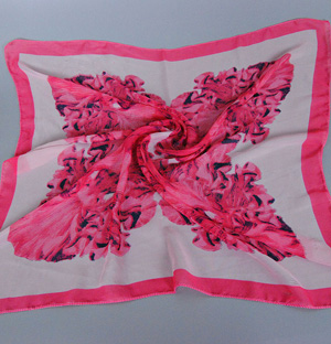 Square silk chiffon scarf
