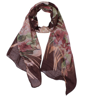 Floral silk viscose scarf
