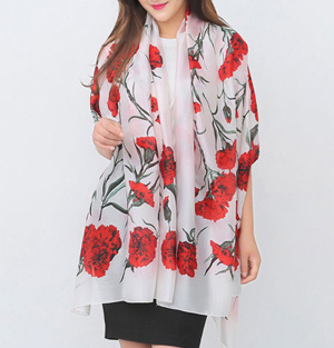 Wholesale silk scarf white