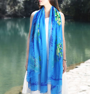 Silk chiffon wraps shawls