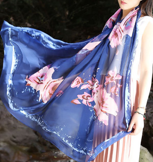 Silk chiffon wraps shawls