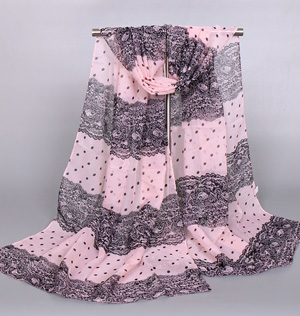 Lace polka dot scarves