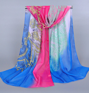 Cashew flower chiffon scarves