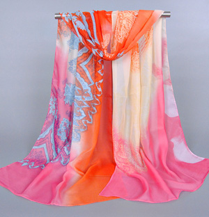 Cashew flower chiffon scarves