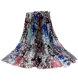 Butterfly satin silk scarf