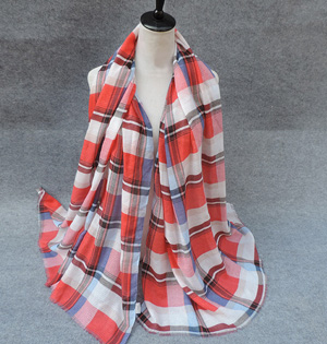 Plaid modal scarves