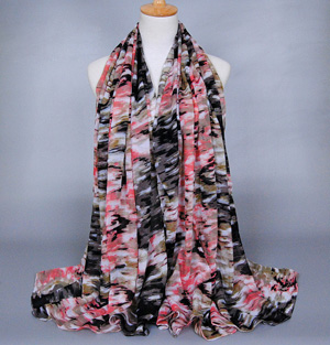 Camouflage viscose silk scarves