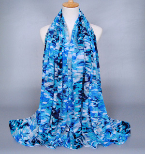 Camouflage viscose silk scarves