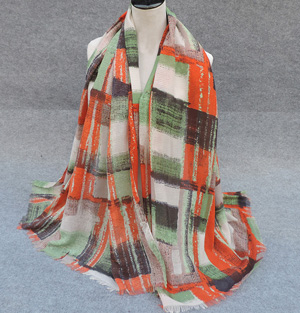 Plaid silk scarves