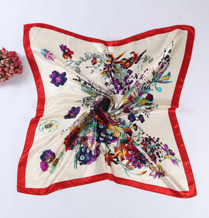 Square satin scarf
