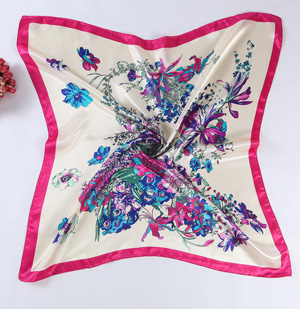 Square satin scarf