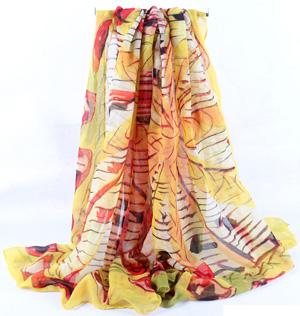 Geometric viscose scarf