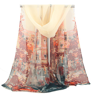Chiffon print scarves