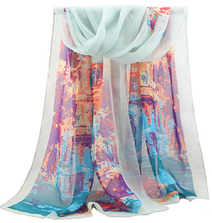Chiffon print scarves