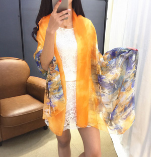 Pure silk chiffon scarf