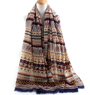 National wind silk scarf