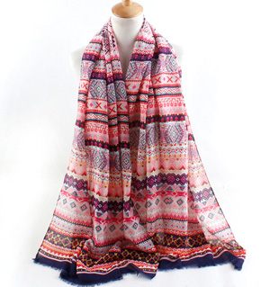 National wind silk scarf