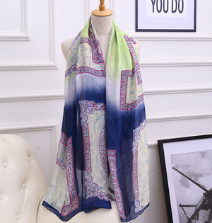 Lace print silk scarf