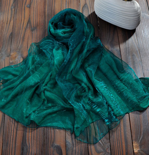 Rectangular silk scarf