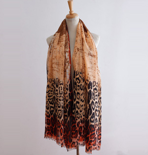Cheetah print silk scarf