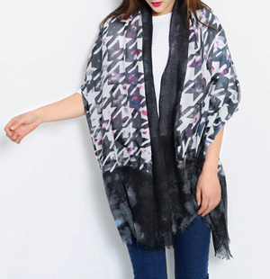 Silk houndstooth scarf