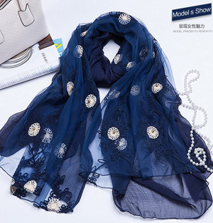 Womens silk chiffon scarf