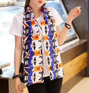 Small silk neck scarves